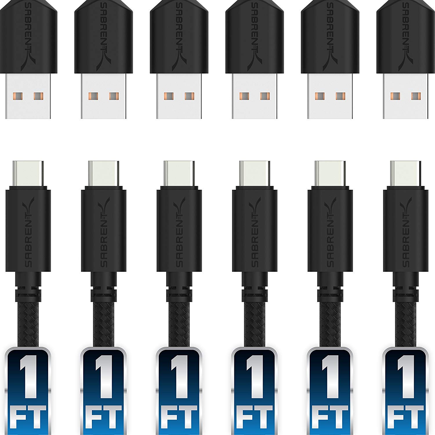 Amazon | サブレント 22AWG [6本セット] USB-CとUSB A 2.0充電・データ